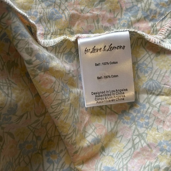 For Love & Lemons Merian Mini Dress 100% Cotton Ditzy Floral - Picture 11 of 13